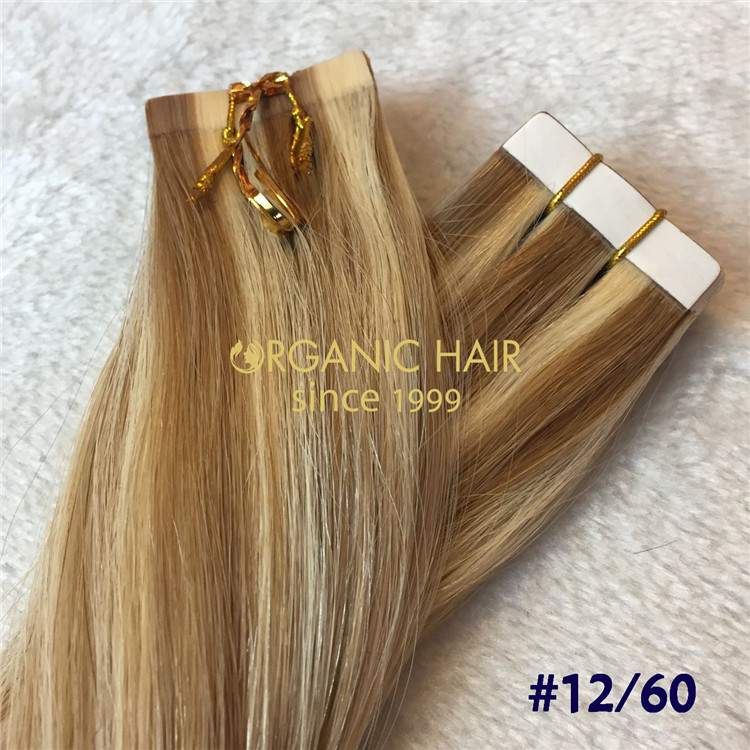 Piano color #12/60 human tape in hair extensions X112
